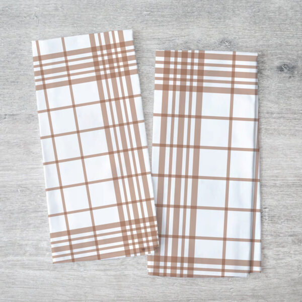Cotton Hand Towels, Face Towels, Tea Towels, Travel, Gym, Lunch Towel, Pack of 2, 100% Cotton, Size 70 cm x 50 cm, Handloom, Color White and Beige.