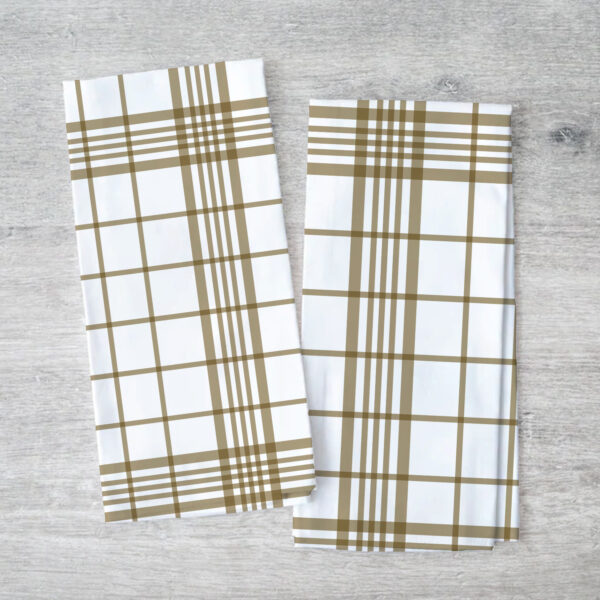 Cotton Hand Towels, Face Towels, Tea Towels, Travel, Gym, Lunch Towel, Pack of 2, 100% Cotton, Size 70 cm x 50 cm, Handloom, Color White and Green